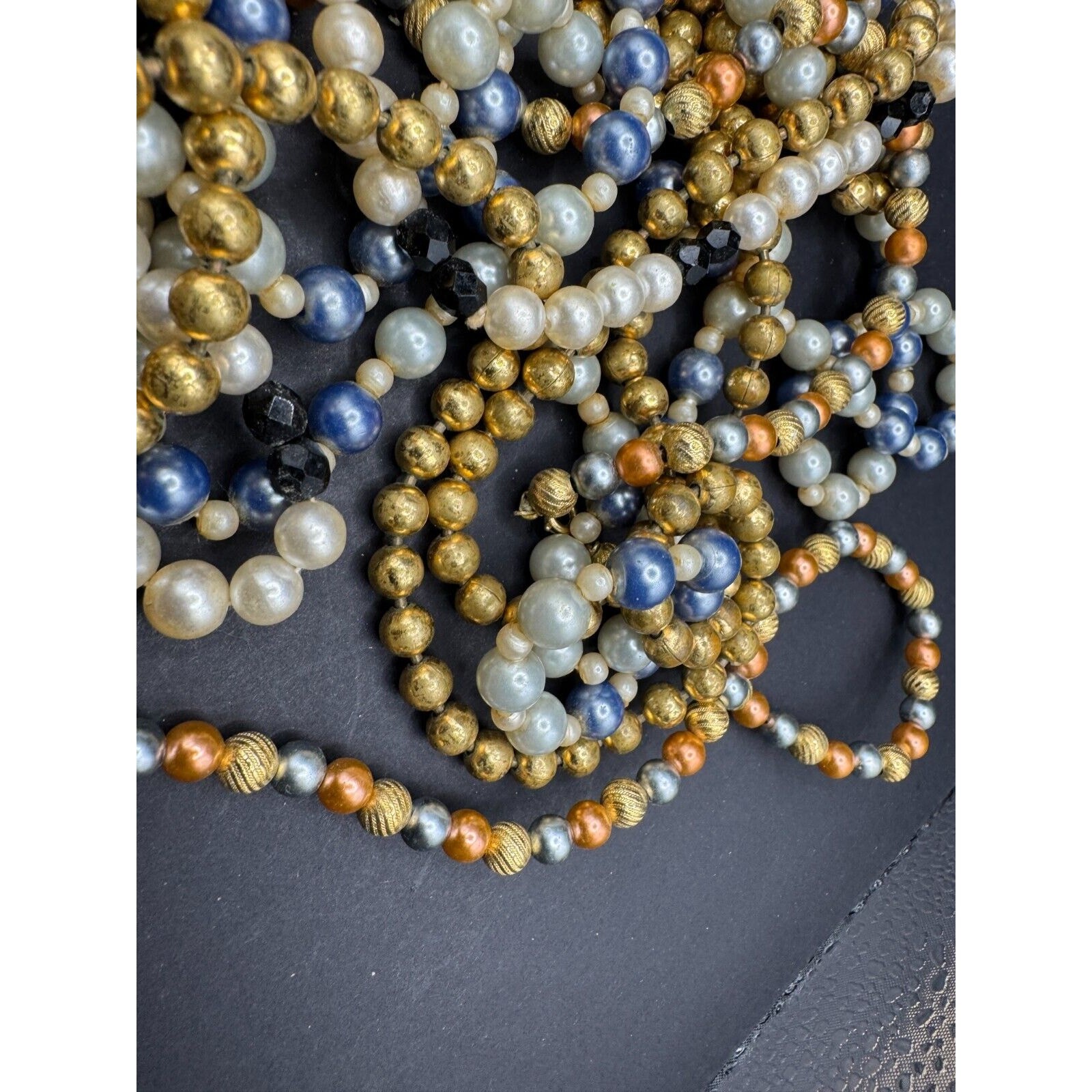 Vintahe Extra Long Heavy Multi Colored Crystal Fa… - image 7