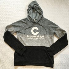 Breckenridge Colorado Colorblock Hoodie Sweatshirt Women's M Ski Town Streetwear