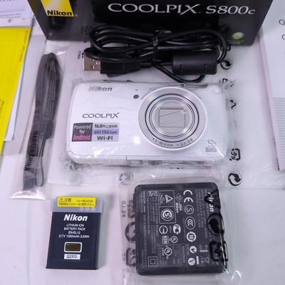 Nikon COOLPIX S800c 16.0MP Digital Camera - White for sale