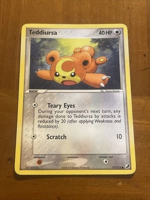 Teddiursa 77/115 Unseen Forces Regular Pokémon Card 2005