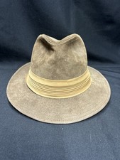 Vintage Stetson Fedora Western Hat Brown Genuine Suede Leather Medium
