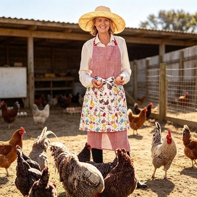 Adjustable Waist Farm Apron For Gathering Eggs Comfortable Durable Fabric