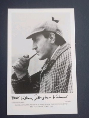 Douglas Wilmer Sherlock Holmes BBC signed  5.5 x 3.5 Castcard 