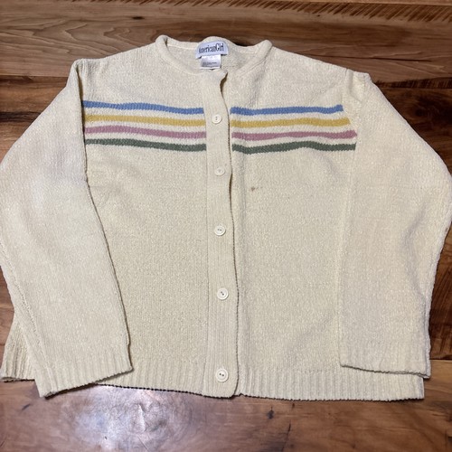 American Girl Rare Find Girl Size M Striped Cardigan