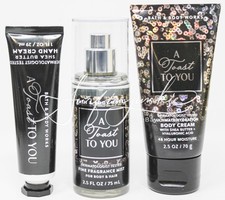 Bath  Body Works A Toast To You Mini Travel Fragrance Mist Spray Hand Cream 3pc