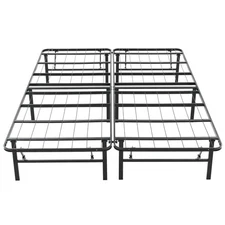 Hercules Folding Metal Bed Frame, 14 Inch Platform Mattress Foundation, Queen