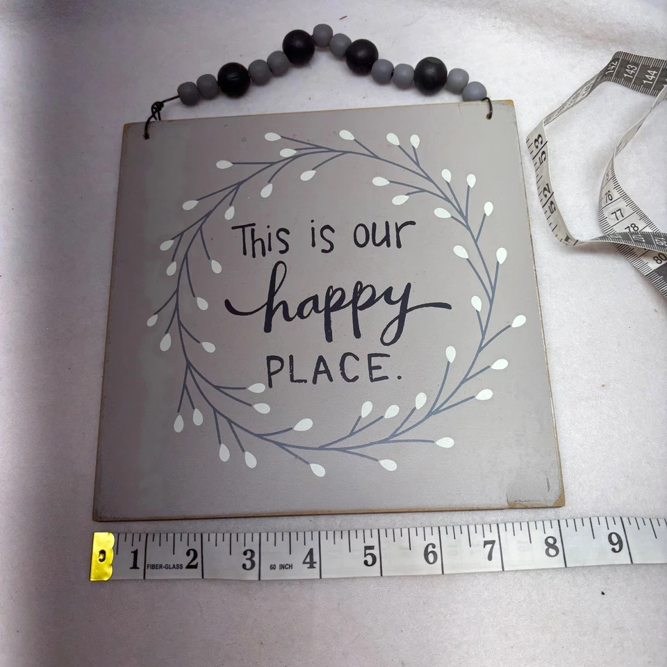Letrero de madera The Hearthside Collection This Is Our Happy Place decoración de pared Foto 4 de 4