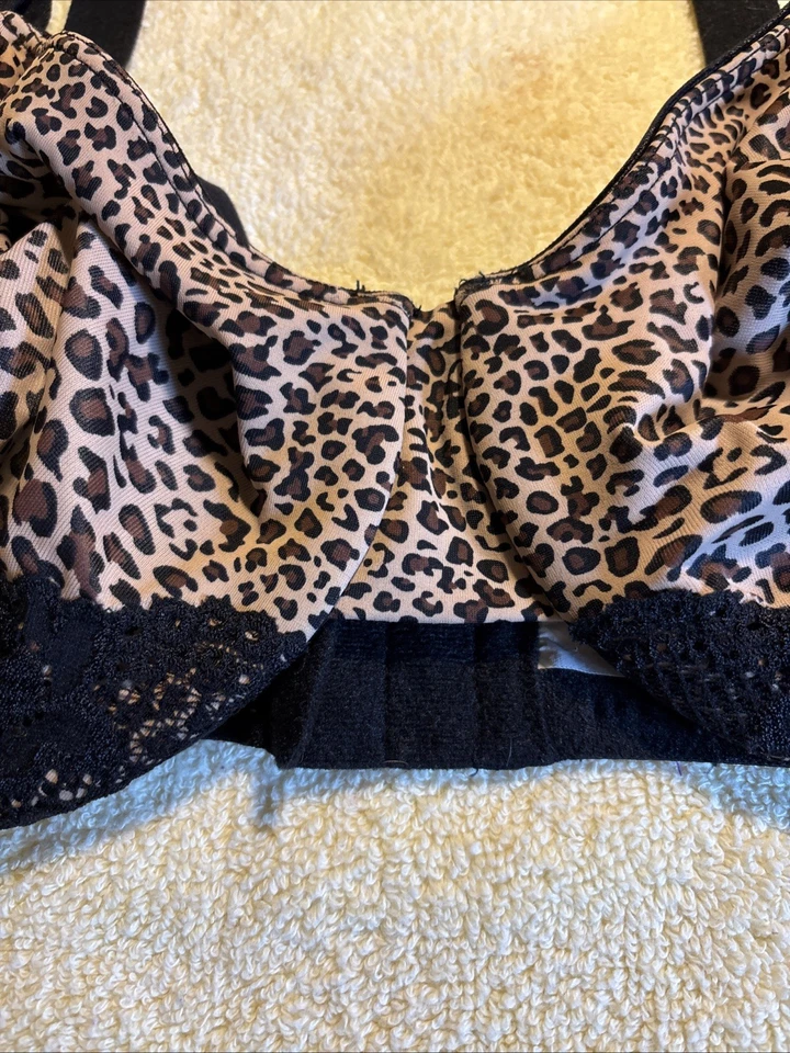 Sujetador Olga 5001 Talla 38D Leopardo con Encaje Con Aros Sin Almohadilla Minimizador FR/SHP Foto 2 de 4