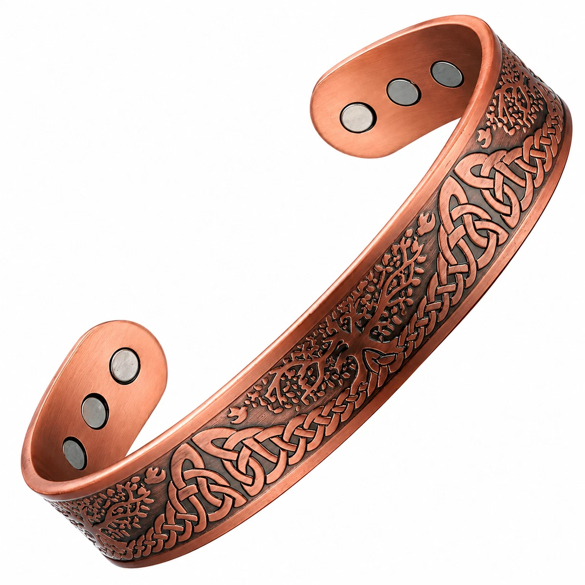 Pure Copper Magnetic Bracelet Tree of Life Celtic Viking Therapy Cuff Men Women