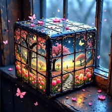 Flower Butterfly Tree Diamond Painting Kits for Adults, 5D Diamond Art Kits for