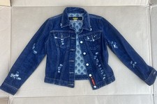 Vintage 90  s Y2K Todd Oldham Distressed Denim Jacket Dark Wash Women  s Small S