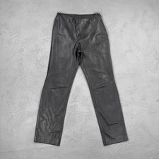 Vintage Black Leather Straight Leg Pants Fit 25 x 28