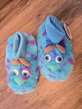2001 M 7-8 Monsters Inc Kids Toddler Sully Slippers Shoes Disney Pixar Vtg Y2k