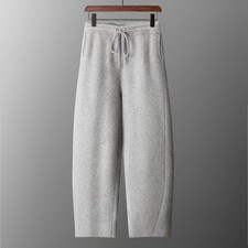 Men 100 Wool Trousers Thick Stretchable Warm Casual Outwear Loose Warm Comfort