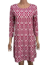 ⭐NWT- Jean Pierre Klifa- WOMEN'S MEDIUM DAPHNE Fuchsia Print Stretch Dress