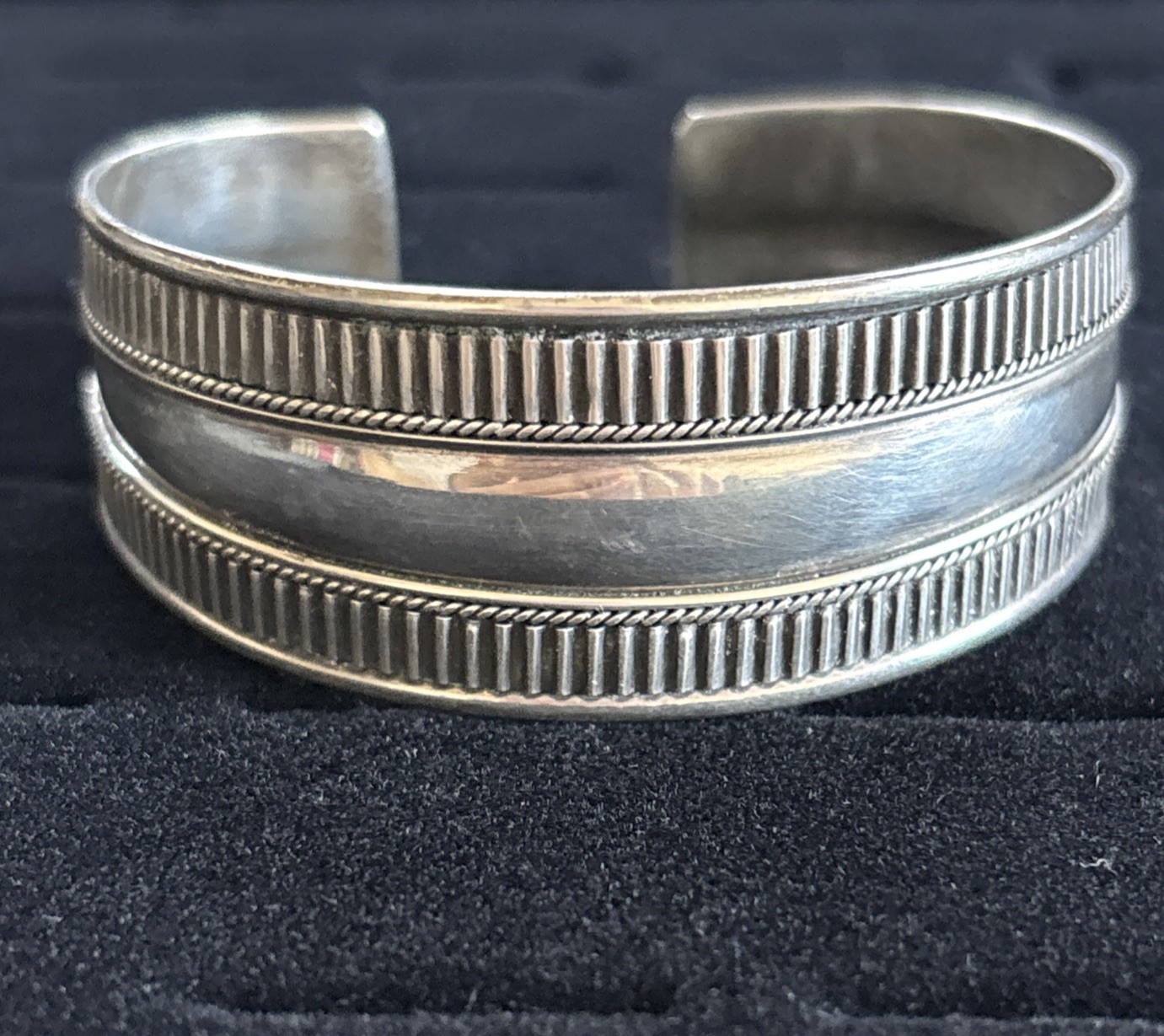 Sterling Silver Adjustable Cuff Bangle Bracelet S… - image 4