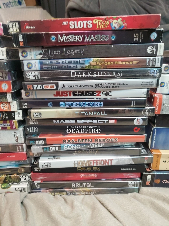 Lot Of 45 PC Games - Just Cause / Splinter Cell / Simulator / Puzzles Etc. New - Image 3 of 4