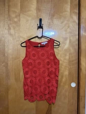 Women’s Loft Blouse Sleeveless Small Orange