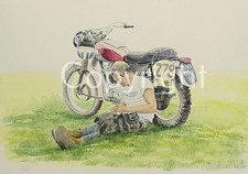 Steve McQueen ISDT Triumph Motorbike Metal Wall Art 3 Sizes To Choose From