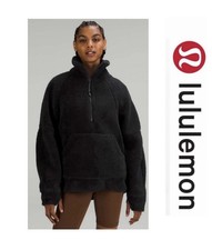 Lululemon Scuba Tumbled Fleece Funnel-Neck Half Zip Black M/L