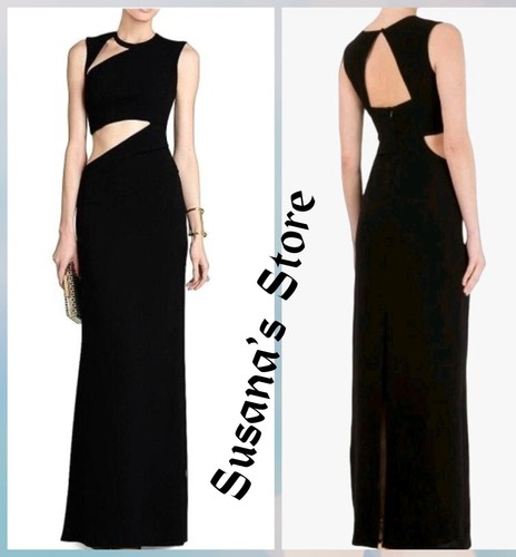 NWT BCBG MAXAZRIA SIZE 2 KIMORA BACK CUTOUT BACK SLIT MAXI GOWN DRESS