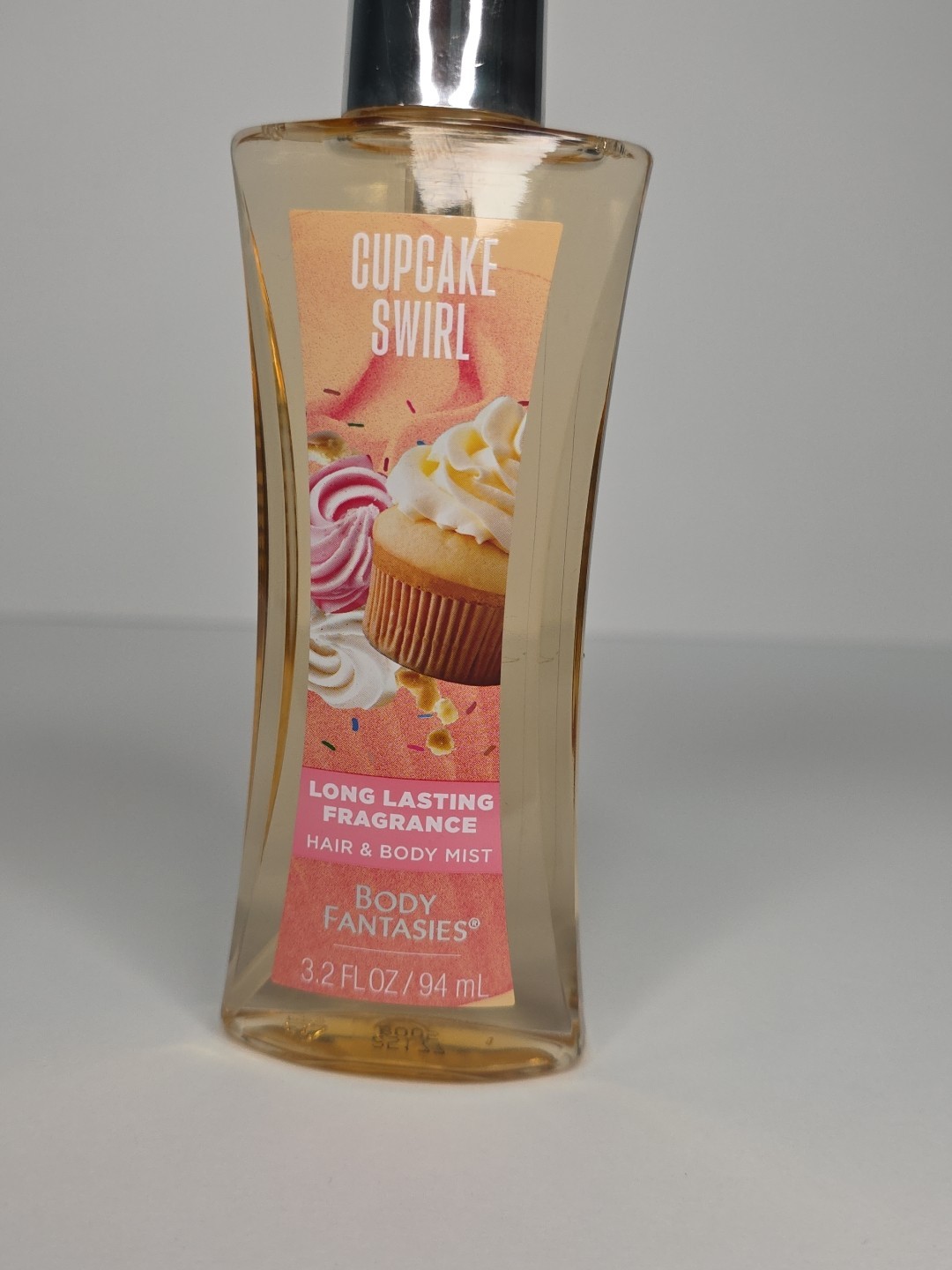 Body Fantasies Cupcake Swirl Fragrance Body Spray 3.2 Fl Oz Vegan Paraben-Free