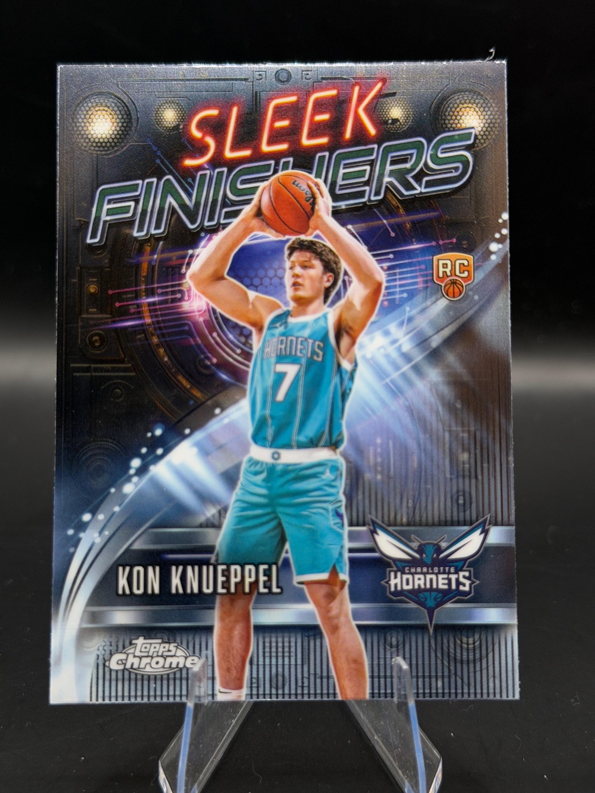 Kon Knueppel 2025-26 Topps Chrome Sleek Finishers #SF-24 RC Charlotte Hornets
