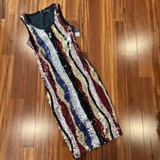 New NWOT Rachel Roy Petal Pink Multi Dress Cocktail Sequined Sleeveless Size XS
