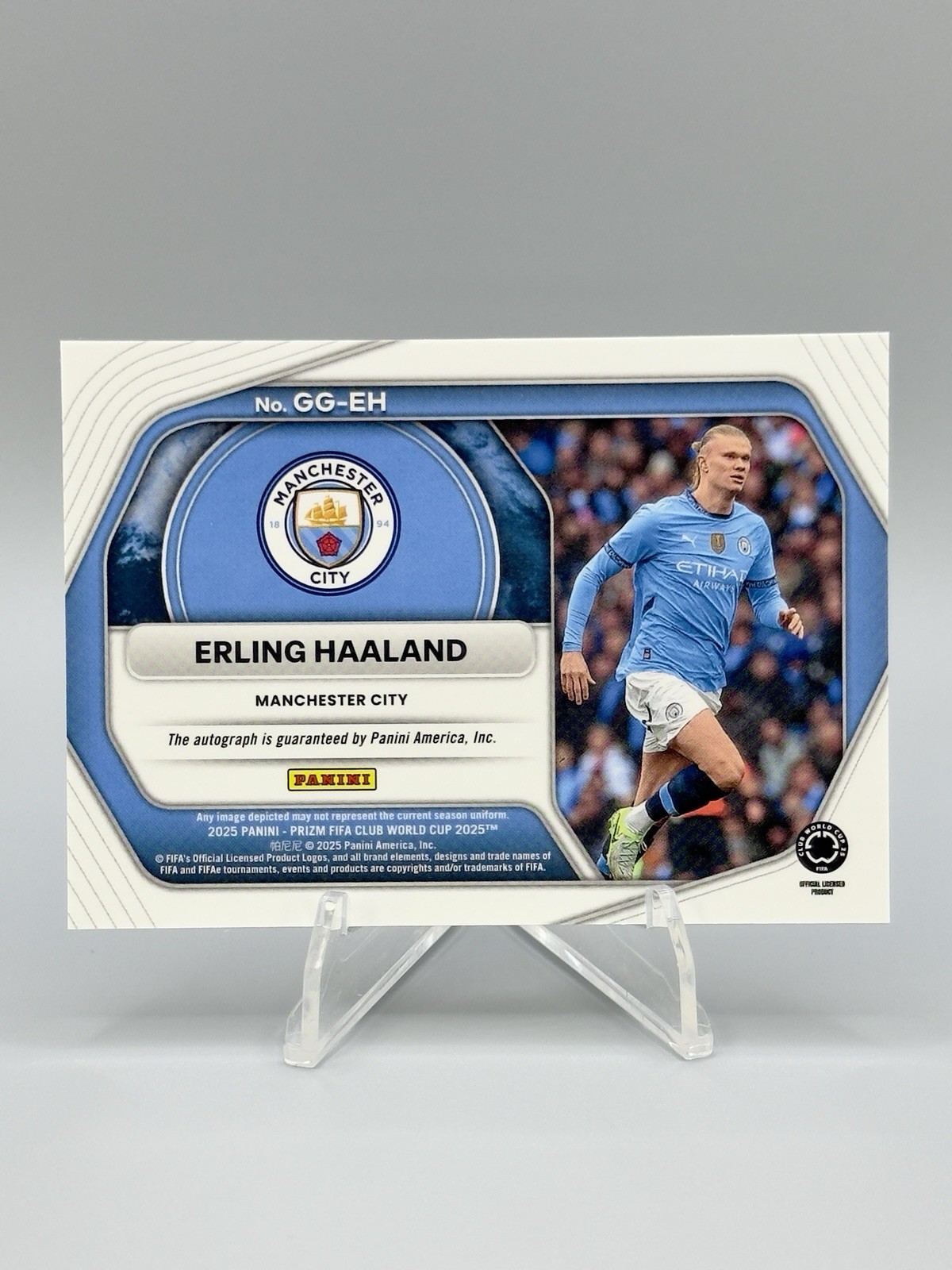 2025 Panini Prizm FIFA Club World Cup ERLING HAALAND Auto Global Graphs #GG-EH view 2