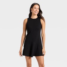 Women's Seam Detail Ponte Knit Flounce Mini Dress - A New Day