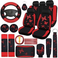 43 Pcs Butterfly Car Seat Full Set Butterfly Car Accessories For Red Black 43 Pcs Butterfly Car Seat Full Set Butterfly Car Accessories For Red Black