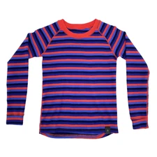 Youth Size 11/12 Years Mountain Warehouse Merino Wool Top Red Black Blue Striped
