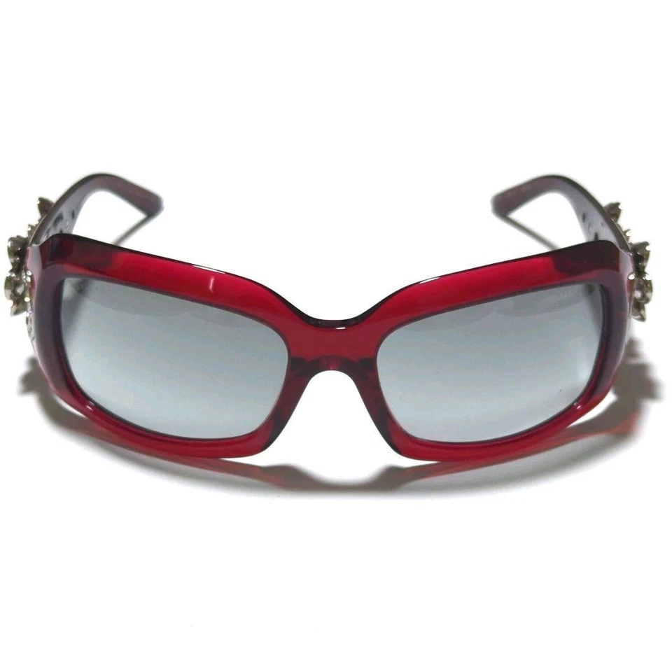 Gafas de sol Bvlgari Camelia de lujo con logotipo de flores rojas x negras colección e327 Foto 2 de 4