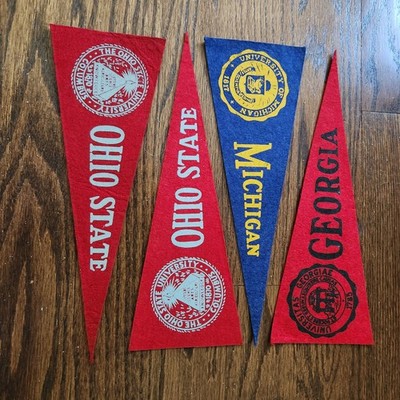 lot of 9 Hormel college pennants 1953 some with labels
