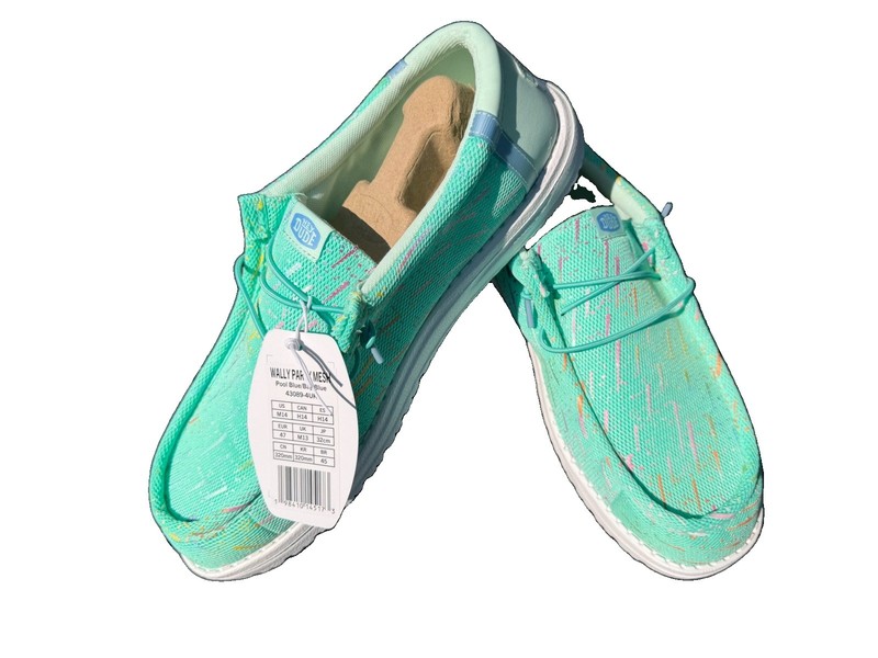 Hey Dude Wally Men's Party Mesh  Slip-on Shoe Color Pool Blue/Bay Blue Size M11