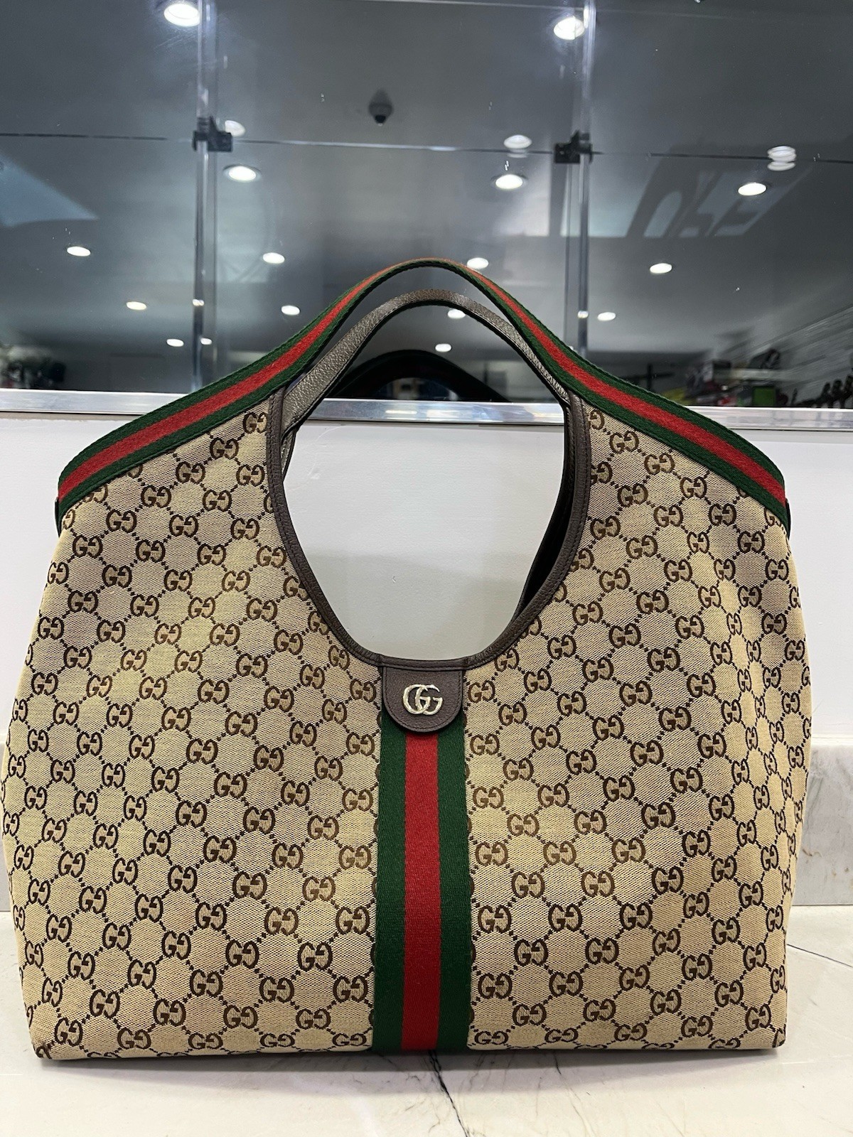 GUCCI Monogram Canvas Giglio Large Tote Bag  P206233012