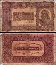 Hungary 100 Korona, 1923, P-73, Used