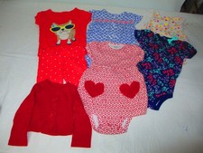 LOT OF 7 PC CARTERS BABY GIRL CLOTHES 12 MONTH