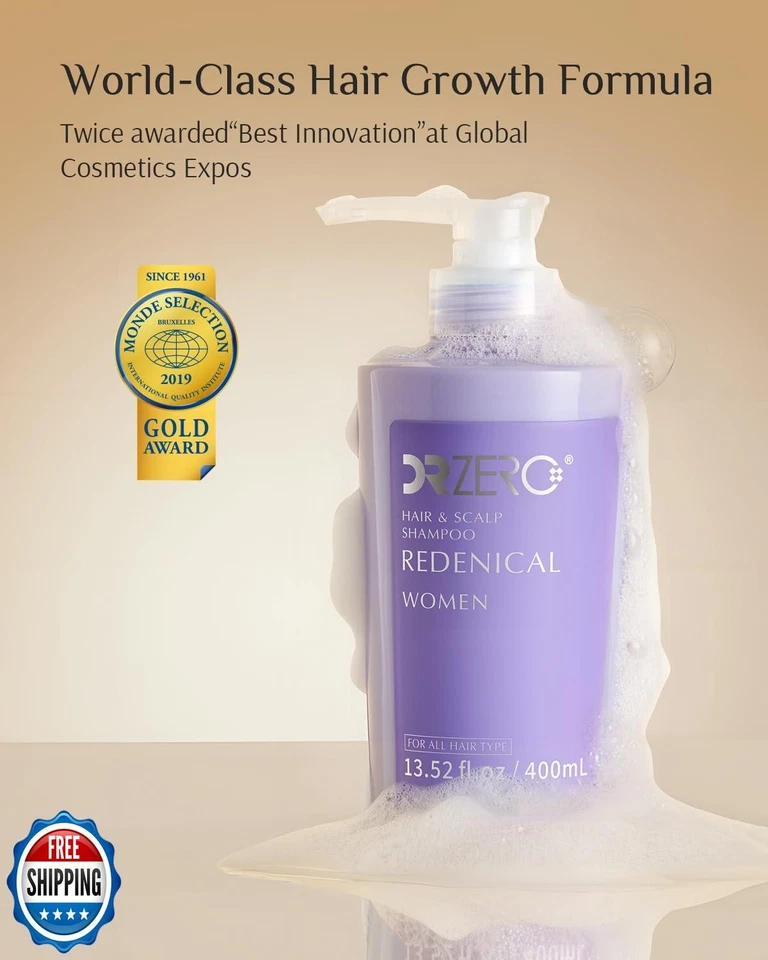 DR ZERO REDENICAL Hair Growth Shampoo for Women, 13.5 oz/400ml, Volumizing Th - Image 2 of 4