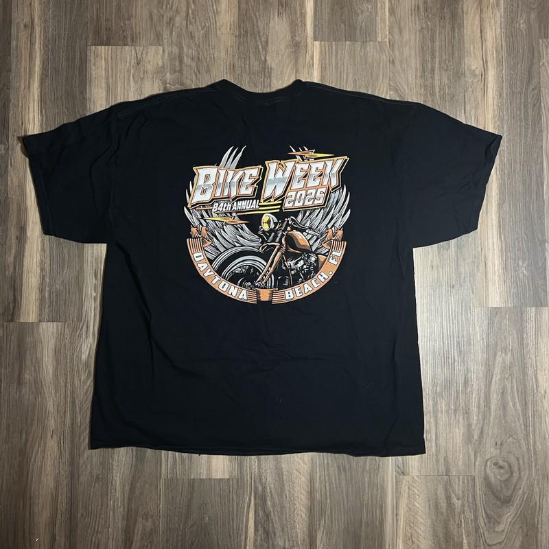 Daytona Florida Bike Week 2025 Black Graphic Print Motorcycle T-shirt Size XXL