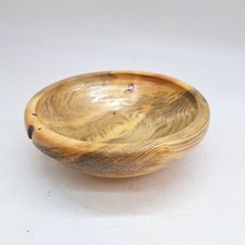 Rustic turned hardwood bowl handmade artist signed ash wood