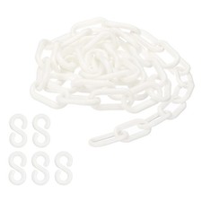Plastic Chain,3 FEET Safety Barrier Chain for Crowd Control, 1/4inch(6mm) White