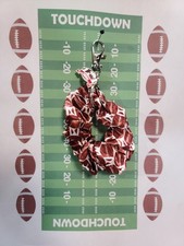 Football Themed Wristlet Keyring with a Football related metal charm attached