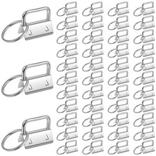 100 Pcs 1 Inch Key Fob Hardware, Metal Silver Keychain Wristlet Hardware with...