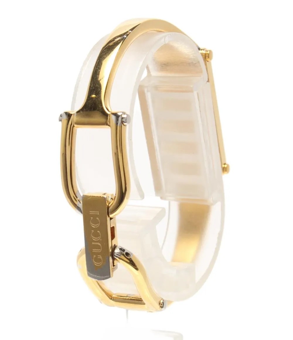Gucci 1500L Quartz Shell Rectangular Gold Women's… - image 3