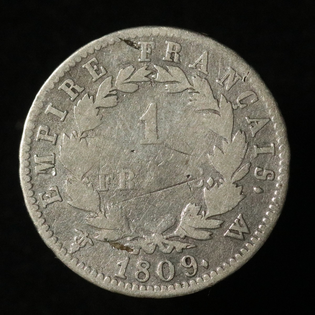 France 1809 W 1 Franc - Napoleon - Silver - ULTRA RARE DATE | eBay