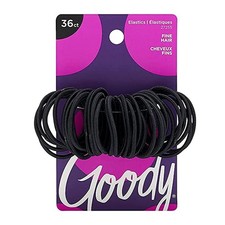 Goody Ouchless Hair Elastics, Black, 36 Count Pack of 1 