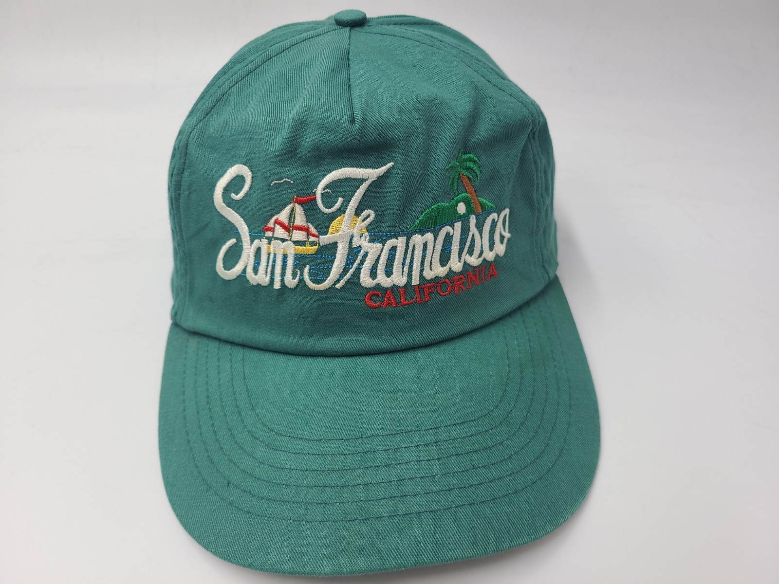 Vintage San Francisco California Boat Palm Trees Snapback (Seems L-XL) Hat Cap