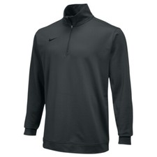 NEW MEN  S NIKE TEAM DRI-FIT 1/2 ZIP HALF ZIP JACKET IN ANTHRACITE BLACK   65 