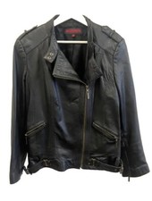 Ladies Leather Jacket John By John Richmond Black 100% Size 14